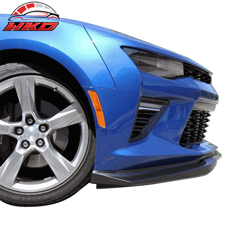 Fits 16-18 Chevy Camaro V8 T6 Style Front Bumper Lip Spoiler Matte Carbon Fiber