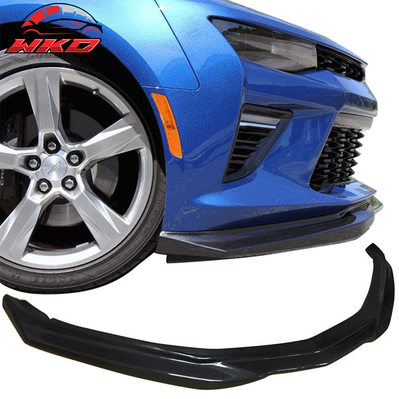 Fits 16-18 Chevrolet Camaro V8 SS T6 Style Front Bumper Lip Spoiler Carbon Fiber