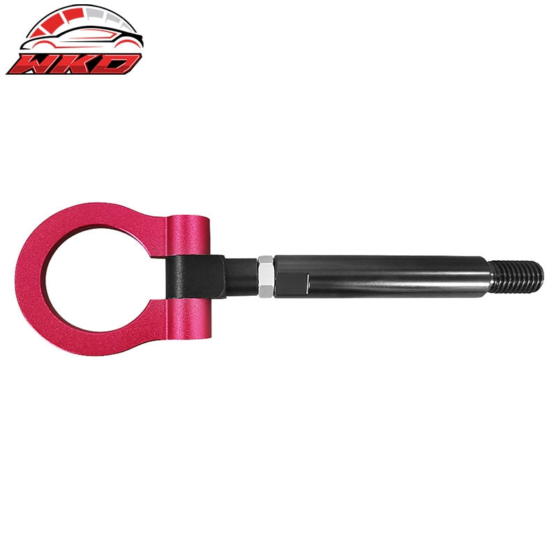 Fits 16-24 Chevy Camaro Front Tow Hook Bar Black Pole and Red Circle - Aluminum