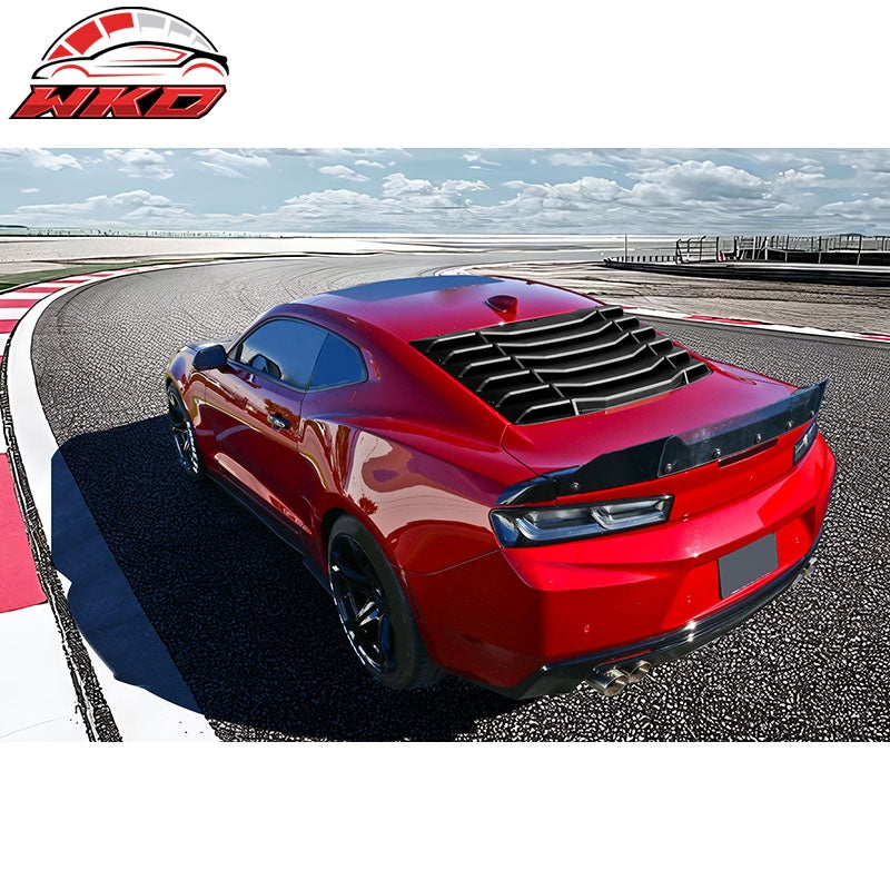 Fits 16-24 Chevrolet Camaro Rear Window Louver Sun Shade Cover Vent Gloss Black