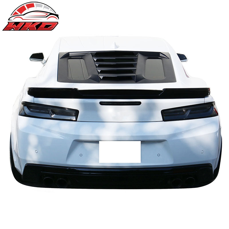Fits 16-24 Chevy Camaro V2 Rear Window Louver Sun Shade Cover Vent Matte Black