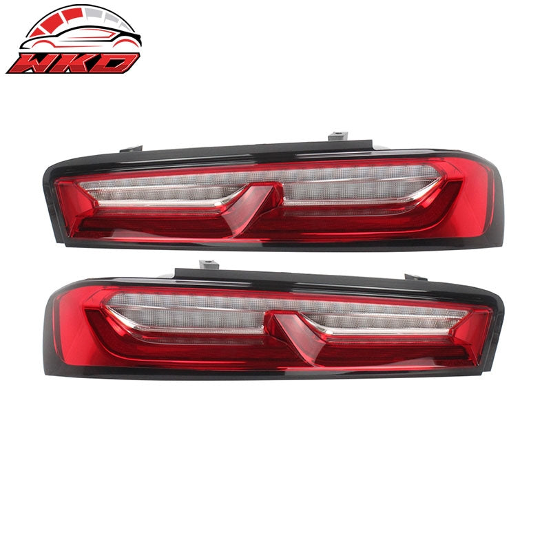 Wholesale 16-18 Chevy Camaro Sequential Turn Signal LED Tail Lights 2PC - Red Clear