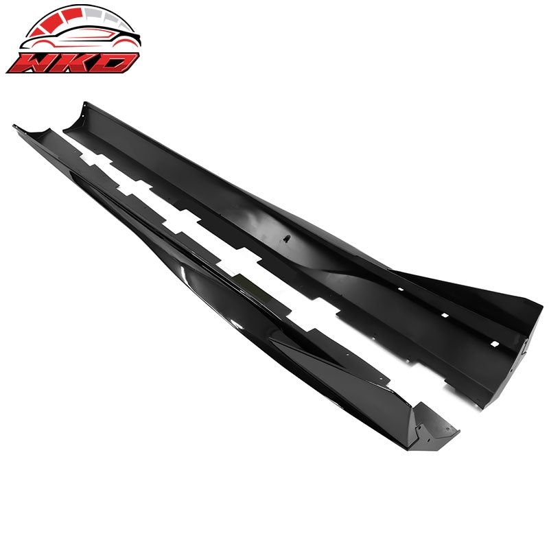Fits 10-15 Chevrolet Camaro IKON V3 Style 4PCS Side Skirts Panel PP Gloss Black