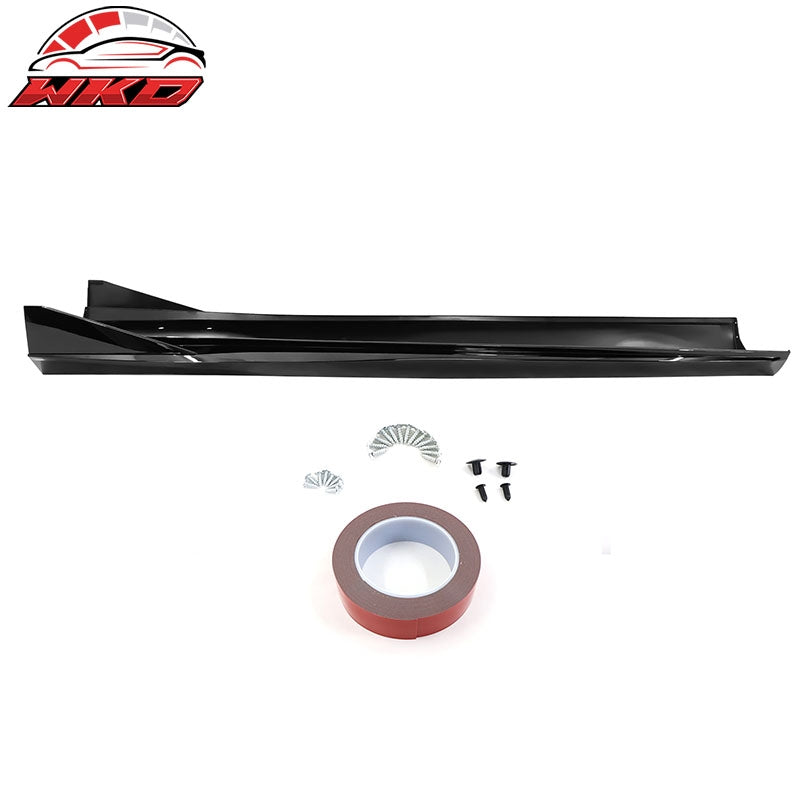 Fits 10-15 Chevrolet Camaro IKON V3 Style 4PCS Side Skirts Panel PP Gloss Black