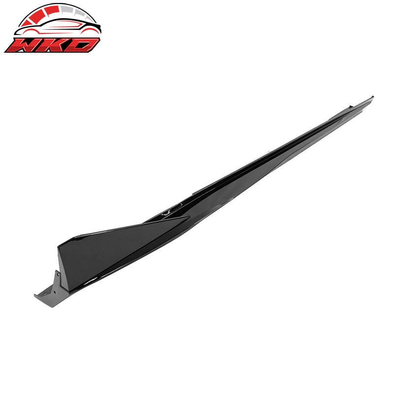 Fits 10-15 Chevrolet Camaro IKON V3 Style 4PCS Side Skirts Panel PP Gloss Black