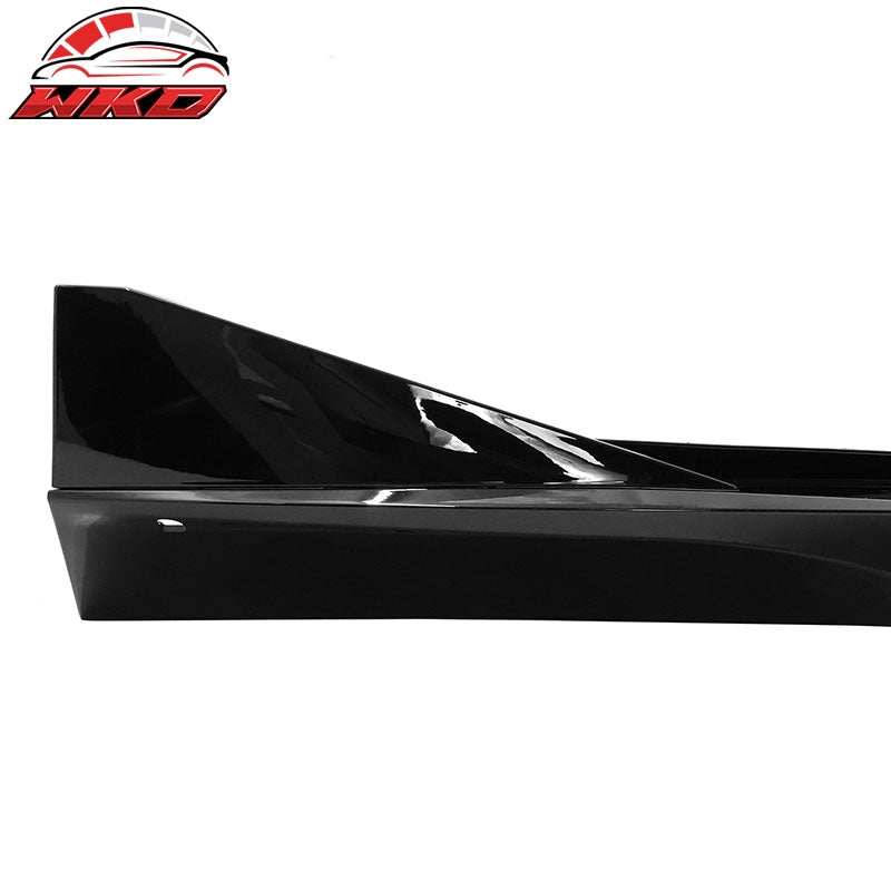 Fits 10-15 Chevrolet Camaro IKON V3 Style 4PCS Side Skirts Panel PP Gloss Black