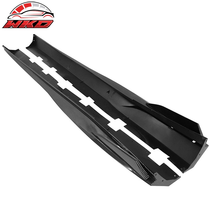 Fits 10-15 Chevrolet Camaro IKON V2 Style 4PCS Side Skirts PP Carbon Fiber Print