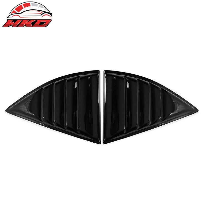 Fits 10-15 Chevy Camaro Side Window Louver Sun Shade Cover 2PC - Gloss Black