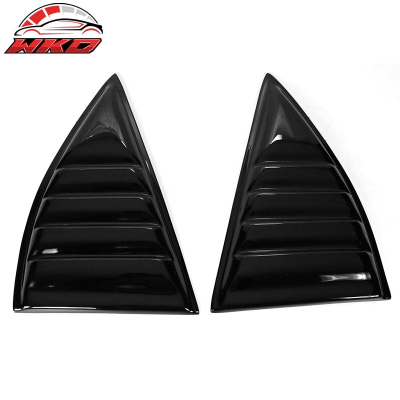Fits 10-15 Chevy Camaro Side Window Louver Sun Shade Cover 2PC - Gloss Black