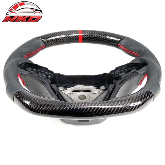 Wholesale  12-15 Chevy Camaro Carbon Fiber Steering Wheel w/ Red Stitch & Indicator