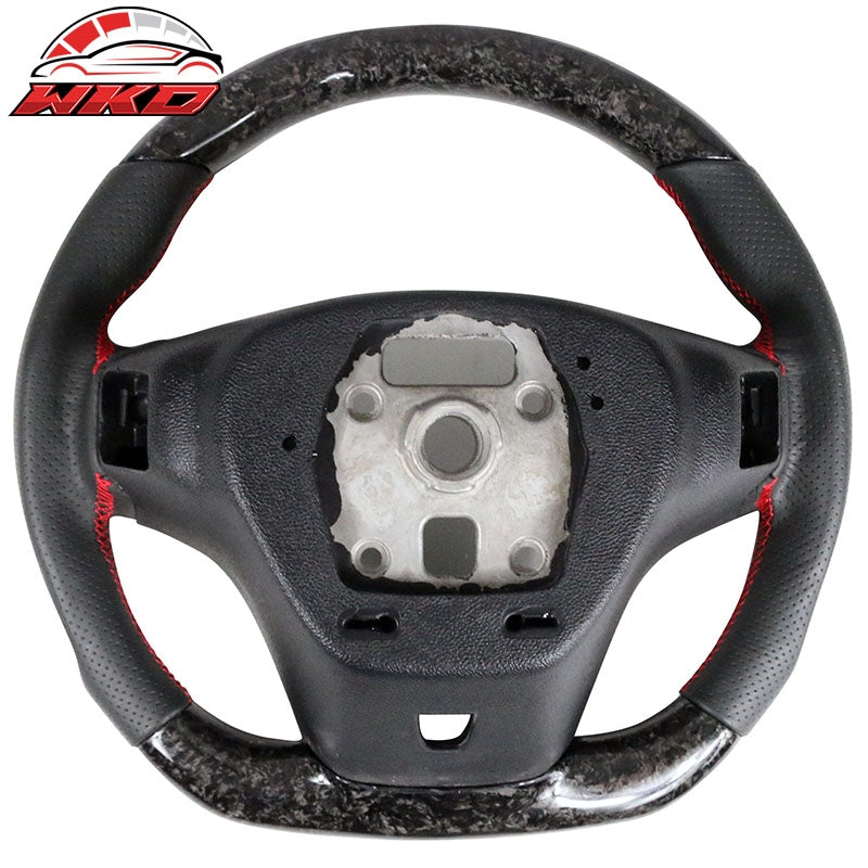 Fit 12-15 Chevy Camaro Steering Wheel Forged Carbon Fiber Leather