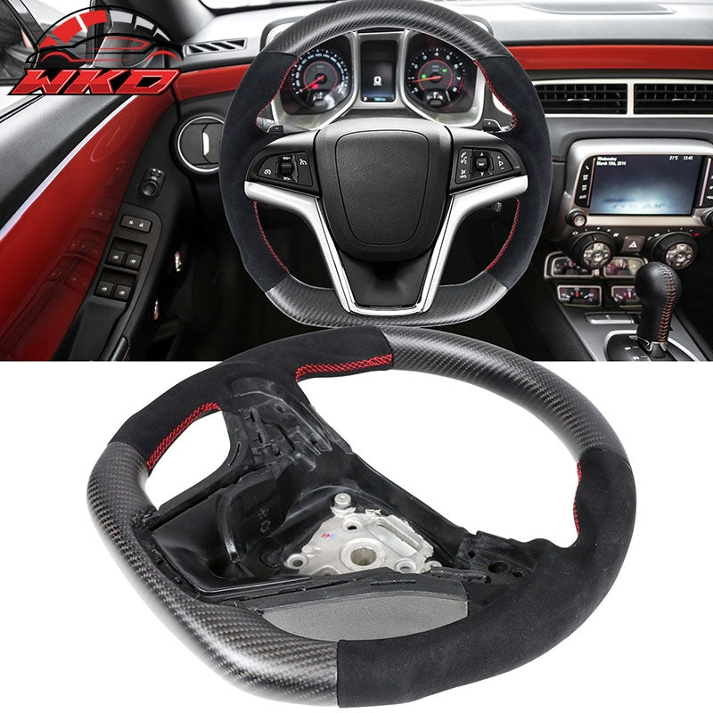 Fits 12-15 Camaro Steering Wheel Matte Carbon Fiber Alcantara
