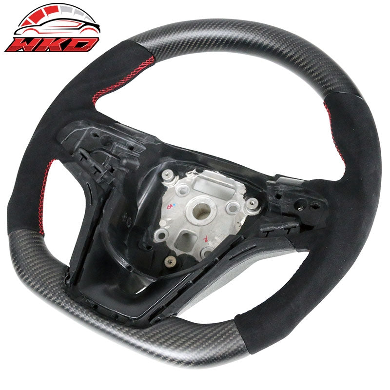 Fits 12-15 Camaro Steering Wheel Matte Carbon Fiber Alcantara
