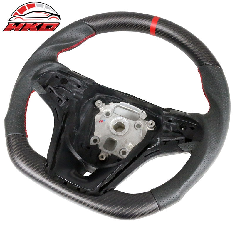 Fit 12-15 Chevy Camaro Steering Wheel Matte Carbon Fiber Leather
