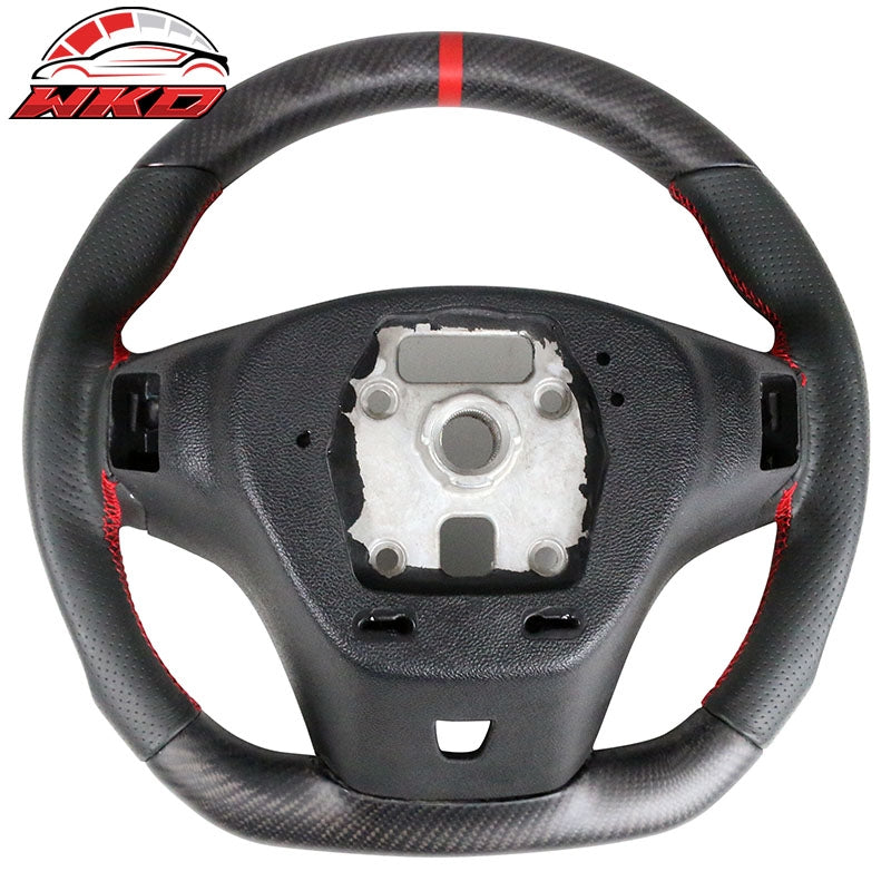 Fit 12-15 Chevy Camaro Steering Wheel Matte Carbon Fiber Leather