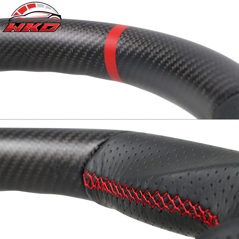 Fit 12-15 Chevy Camaro Steering Wheel Matte Carbon Fiber Leather