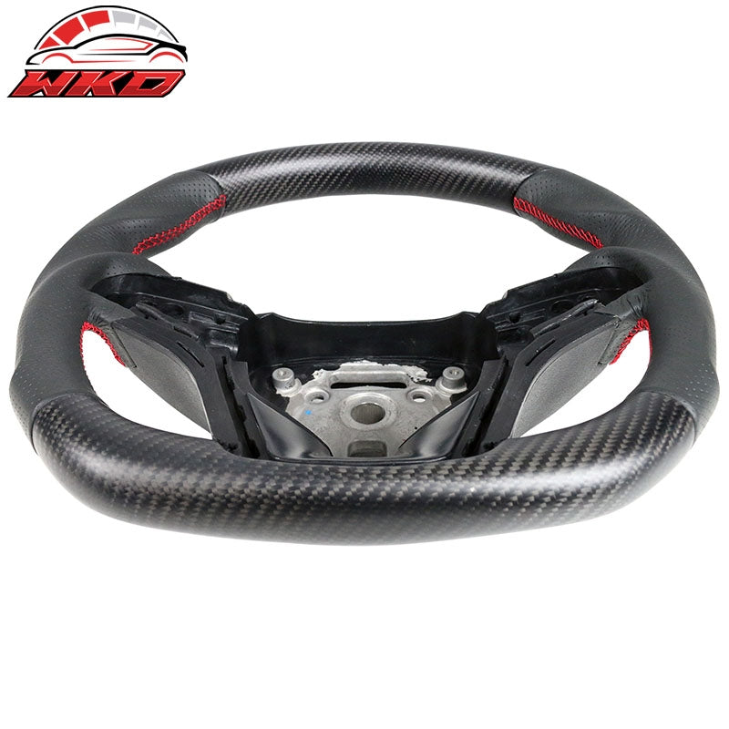 Wholesale  12-15 Camaro Steering Wheel Matte Carbon Fiber Red Stitch