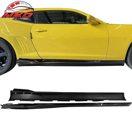 Wholesale 10-15 Chevrolet Camaro V2 Side Skirts Extension Rocker Panel Gloss Black PP