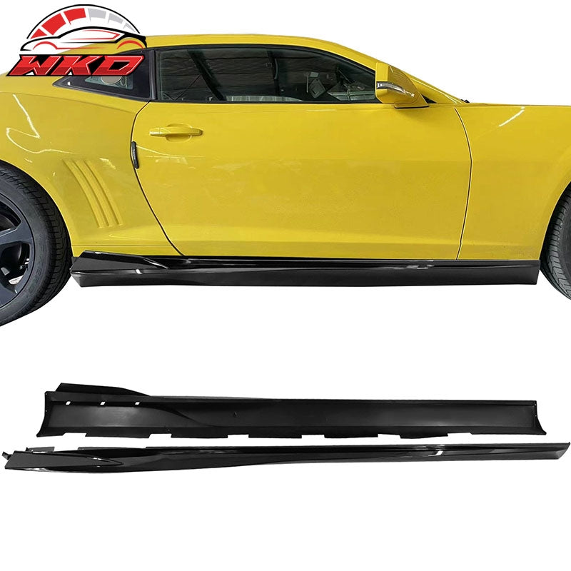Wholesale 10-15 Chevrolet Camaro V2 Side Skirts Extension Rocker Panel Gloss Black PP