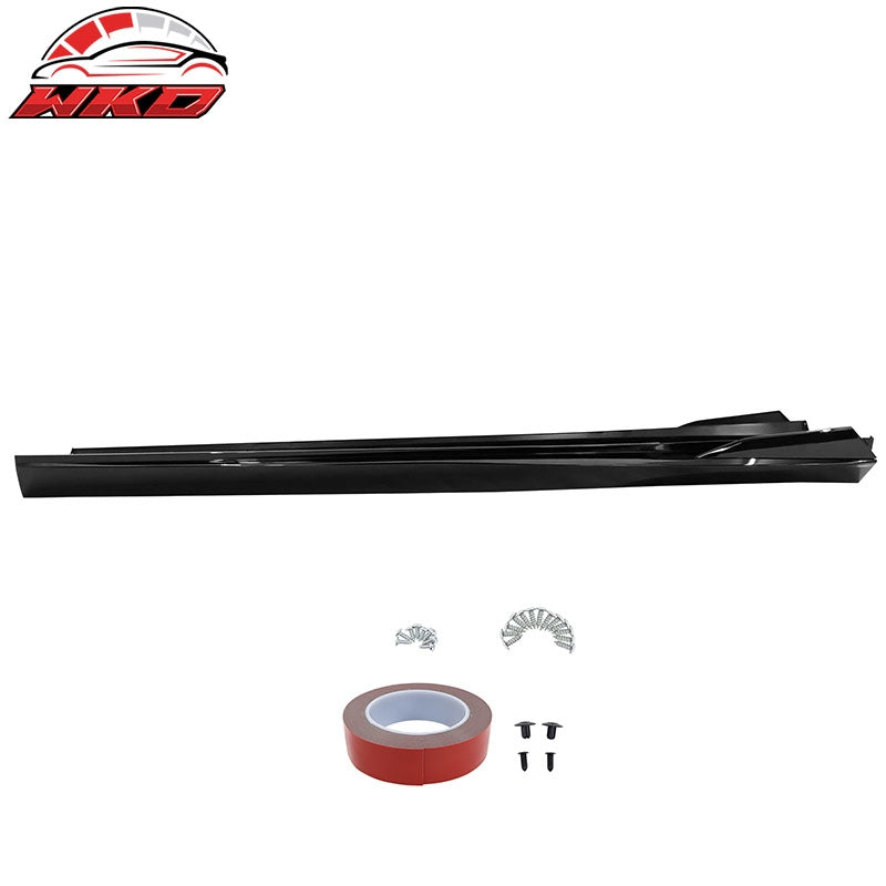 Fits 10-15 Chevrolet Camaro V2 Side Skirts Extension Rocker Panel Gloss Black PP
