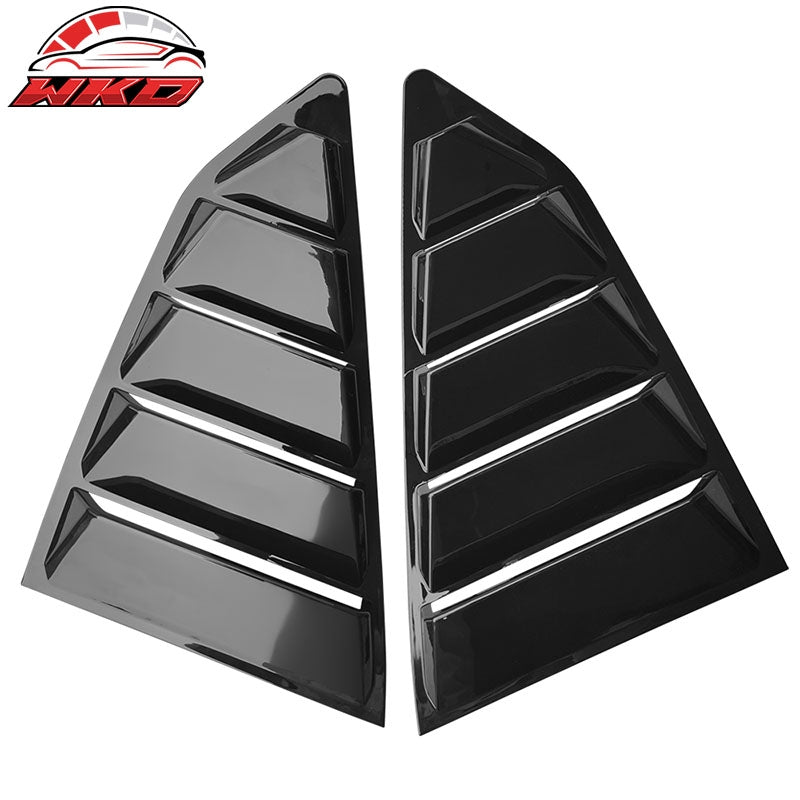 Fits 16-24 Chevy Camaro Quarter Window Louvers Rain Sun Windshield Gloss Black