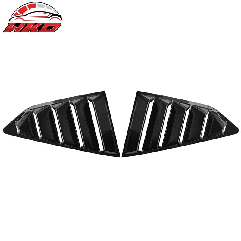 Fits 16-24 Chevy Camaro Quarter Window Louvers Rain Sun Windshield Gloss Black