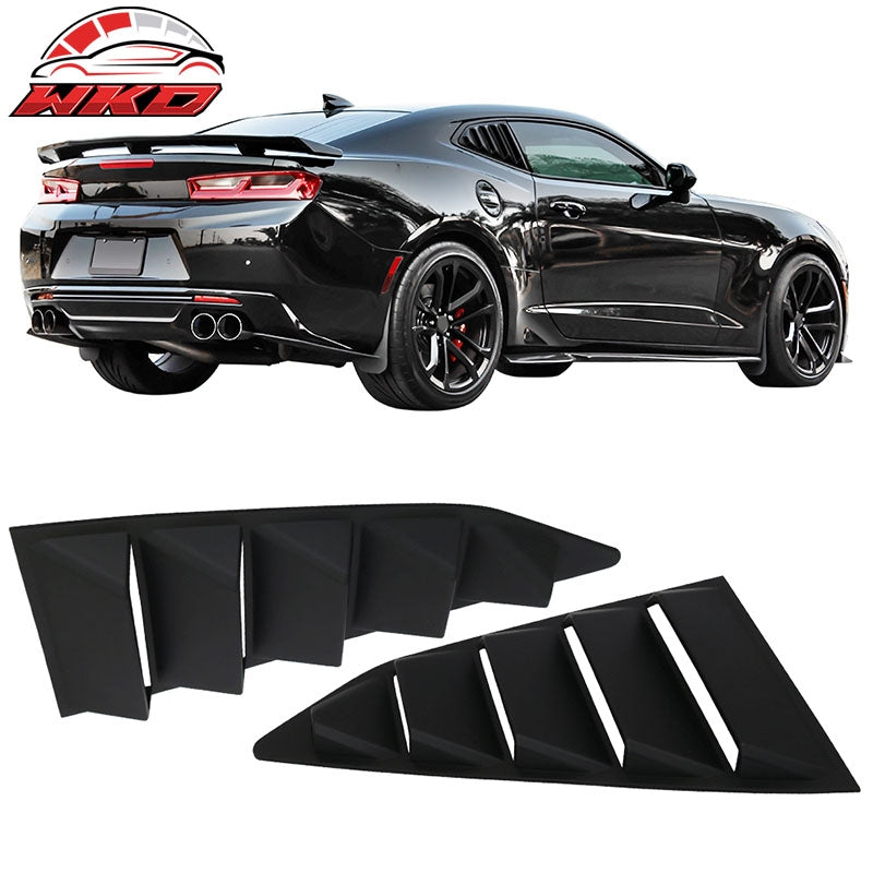 Wholesale 16-24 Chevy Camaro GT Style Quarter Window Louvers Scoops 2Pc Matte Black