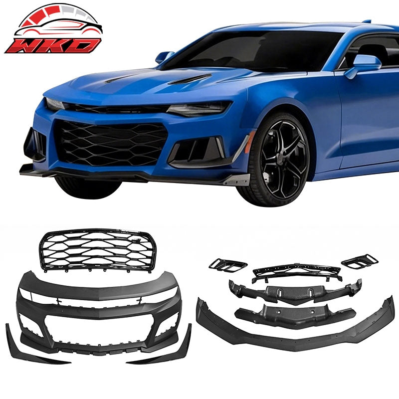 Wholesale 16-18 Chevrolet Camaro ZL1 Style Front Bumper Conversion Gloss Black Canard