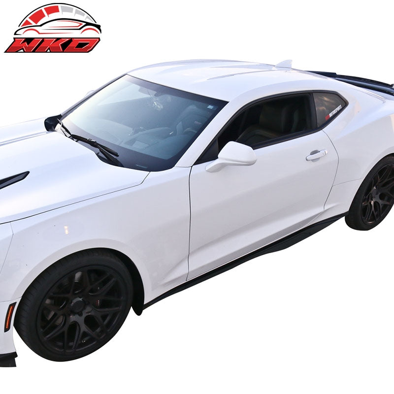 Fits 16-24 Chevrolet Camaro ZL1 Style Side Skirts Polypropylene Gloss Black