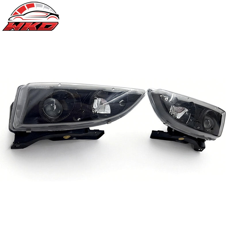 Fits 95-99 Chevrolet Cavalier Projector Head Lights Black Housing Clear Lens 2PC
