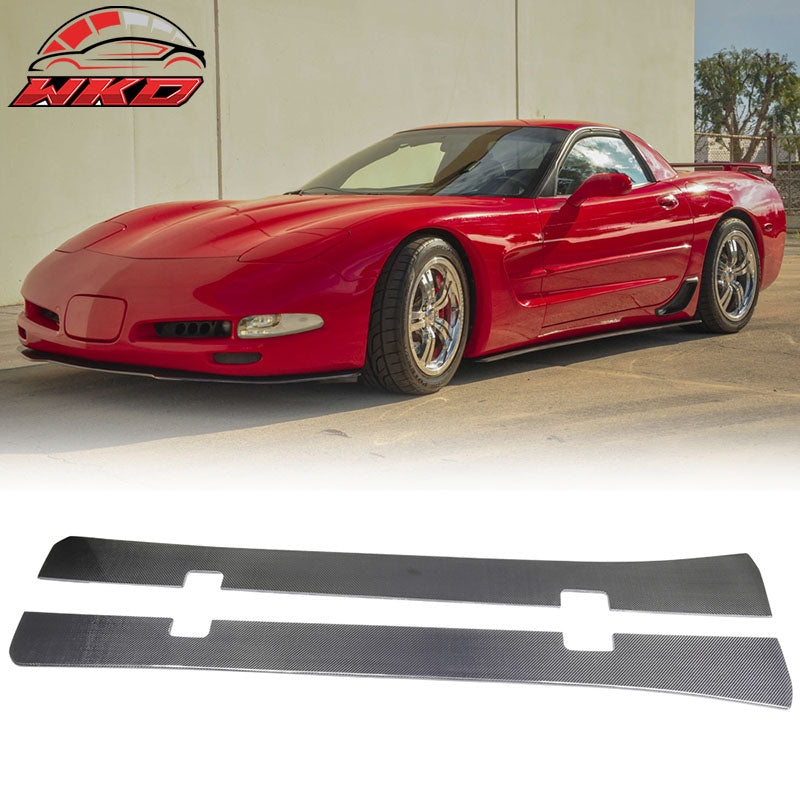 Fits 97-04 Chevy Corvette C5 IKON Style Side Skirts - Carbon Fiber (CF)