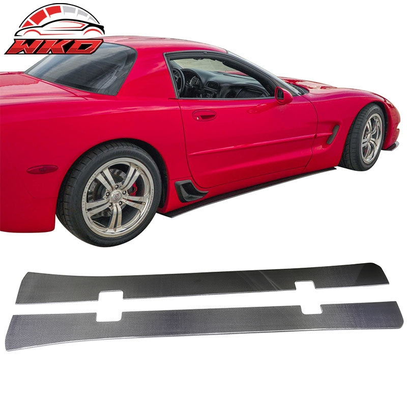 Fits 97-04 Chevrolet Corvette C5 IKON Style 2PCS Side Skirts Matte Carbon Fiber