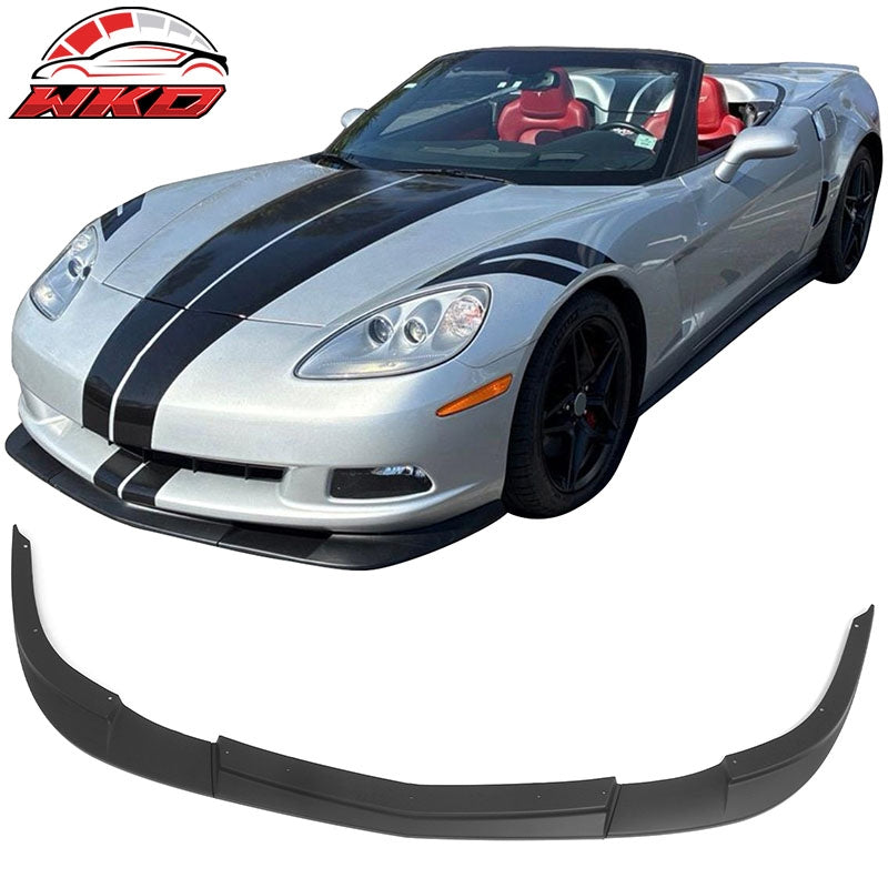 Wholesale 05-13 Chevrolet Corvette C6 Base ZR1 Style Front Bumper Lip Matte Black 3PC - Wikond Auto