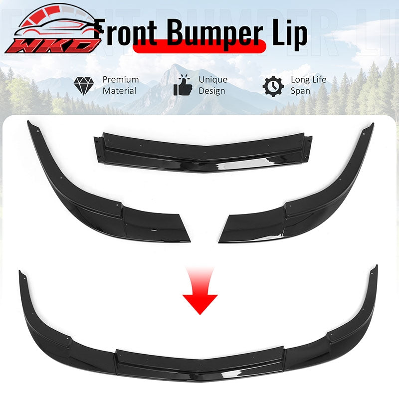 Wholesale 05-13 Chevrolet Corvette C6 Base ZR1 Style Front Bumper Lip Gloss Black 3PC - Wikond Auto