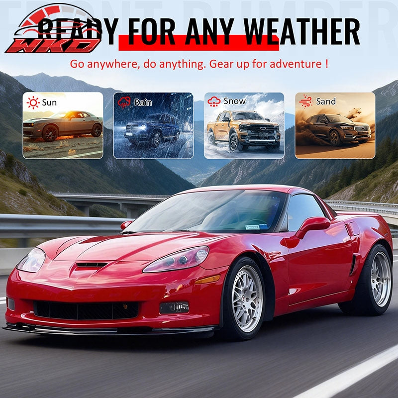 Fits 06-13 Chevrolet Corvette C6 Front Bumper Cover Z06 Style w/ Gloss Black Lip
