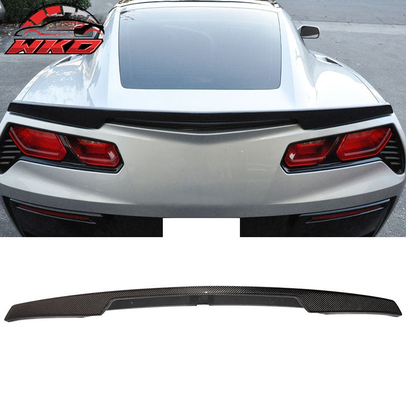 Fits 14-19 Chevrolet Corvette C7 Rear Trunk Lid Spoiler Wing Lip Carbon Fiber CF