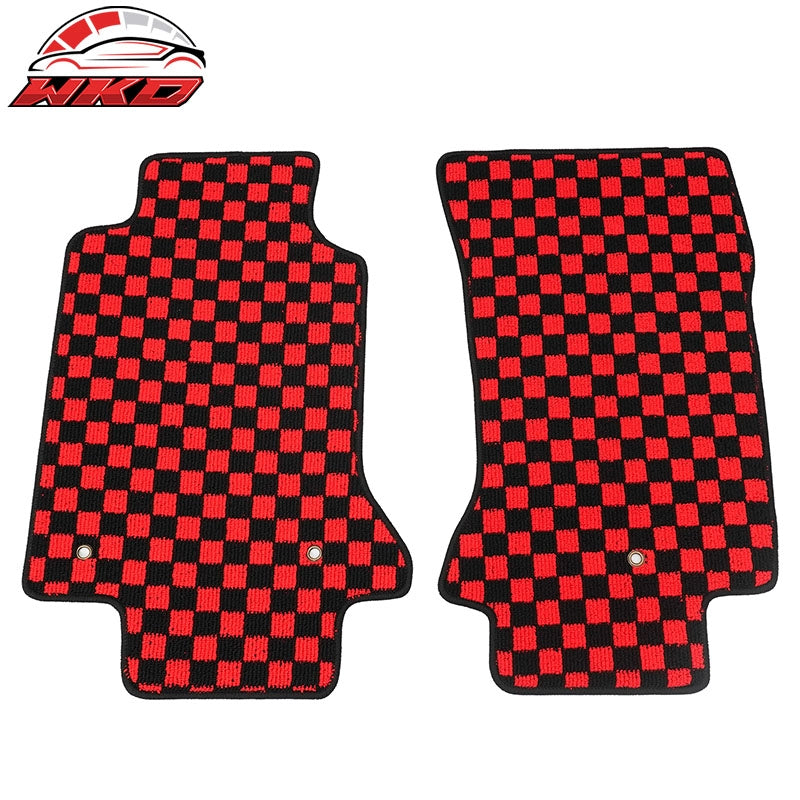Wholesale 97-04 Chevrolet Corvette Car Floor Mats Checkered Carpets Black Red Plaid - Wikond Auto