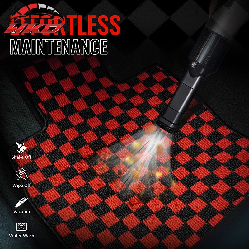 Wholesale 97-04 Chevrolet Corvette Car Floor Mats Checkered Carpets Black Red Plaid - Wikond Auto
