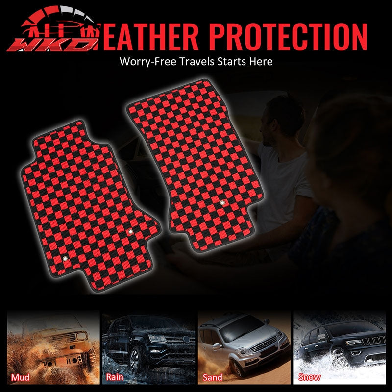 Wholesale 97-04 Chevrolet Corvette Car Floor Mats Checkered Carpets Black Red Plaid - Wikond Auto