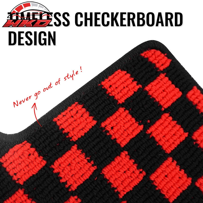 Wholesale 97-04 Chevrolet Corvette Car Floor Mats Checkered Carpets Black Red Plaid - Wikond Auto