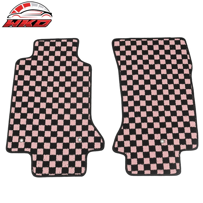 Wholesale 97-04 Chevrolet Corvette Car Floor Mats Checkered Carpets Black Pink Plaid