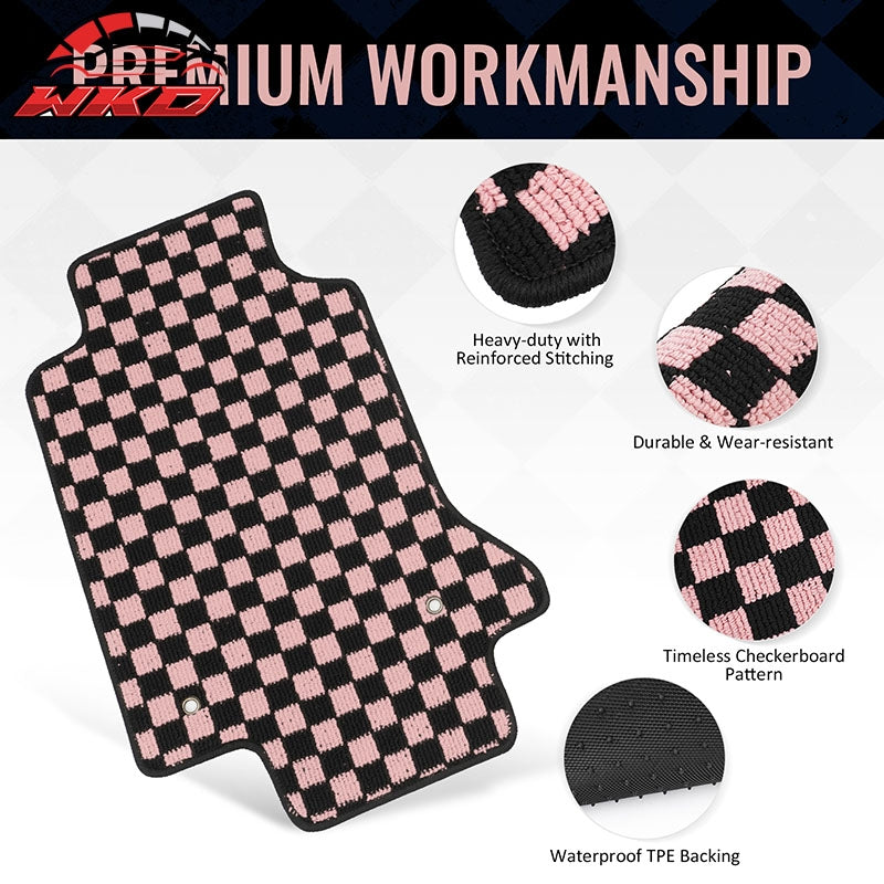 Fits 97-04 Chevrolet Corvette Car Floor Mats Checkered Carpets Black Pink Plaid