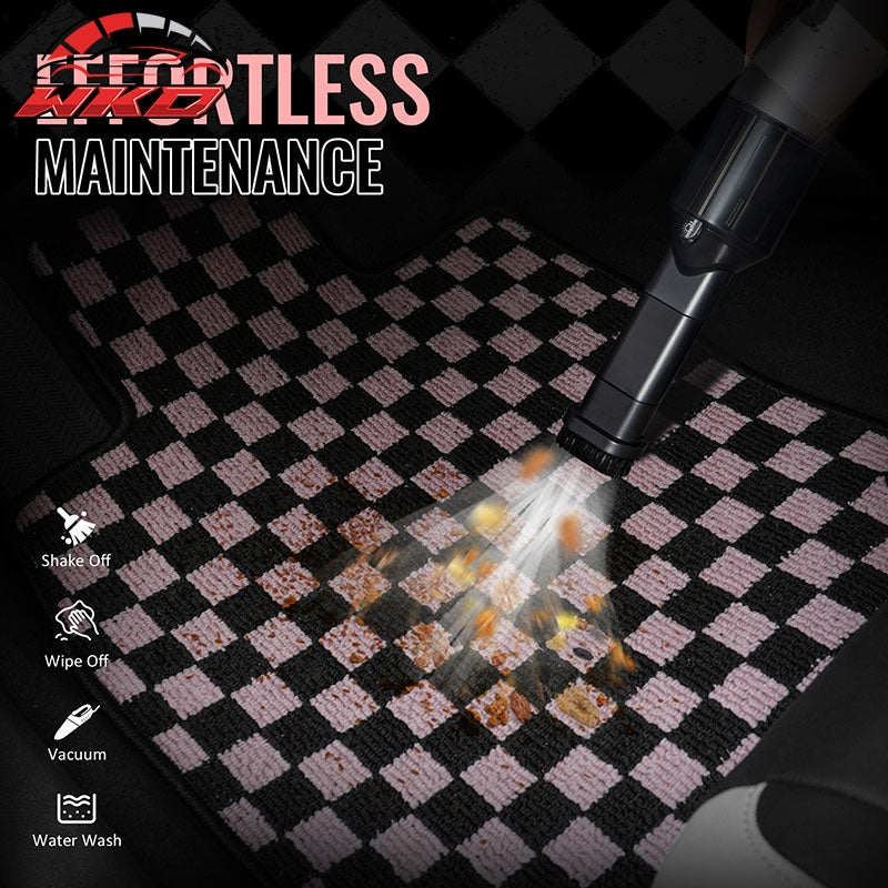 Fits 97-04 Chevrolet Corvette Car Floor Mats Checkered Carpets Black Pink Plaid