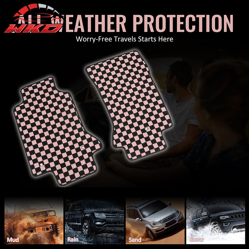 Fits 97-04 Chevrolet Corvette Car Floor Mats Checkered Carpets Black Pink Plaid