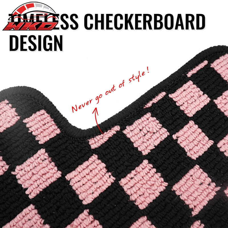 Fits 97-04 Chevrolet Corvette Car Floor Mats Checkered Carpets Black Pink Plaid