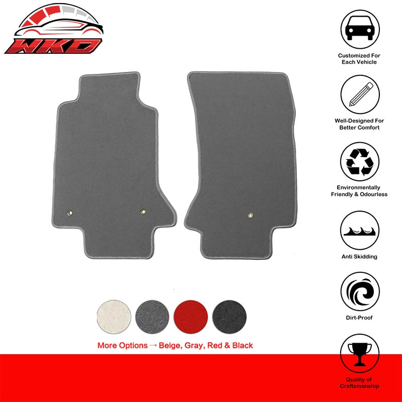 Fits 97-04 Chevrolet Corvette Car Floor Mats Liner Nylon Gray Cargo Carpets 2PC
