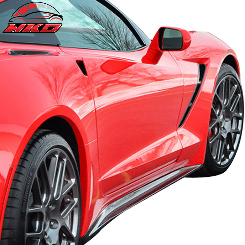 Fits 14-19 Chevrolet Corvette C7 ST Style Side Skirts 2PC - Carbon Fiber