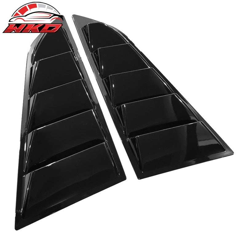 Fits 14-19 Chevy Corvette C7 Classic Style Side Rear Window Louvers Gloss Black