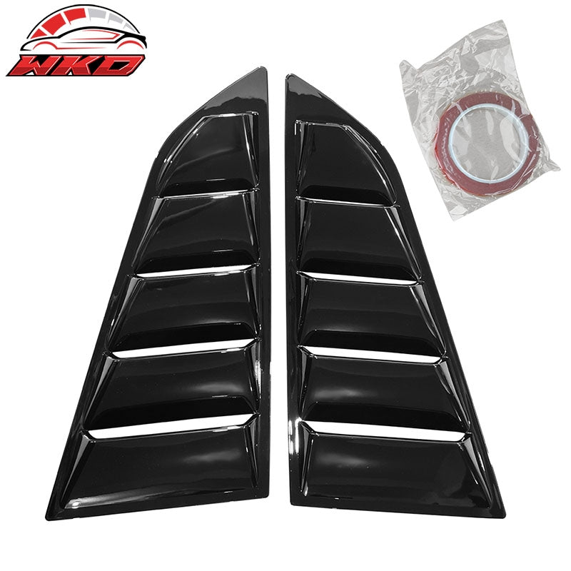 Fits 14-19 Chevy Corvette C7 Classic Style Side Rear Window Louvers Gloss Black