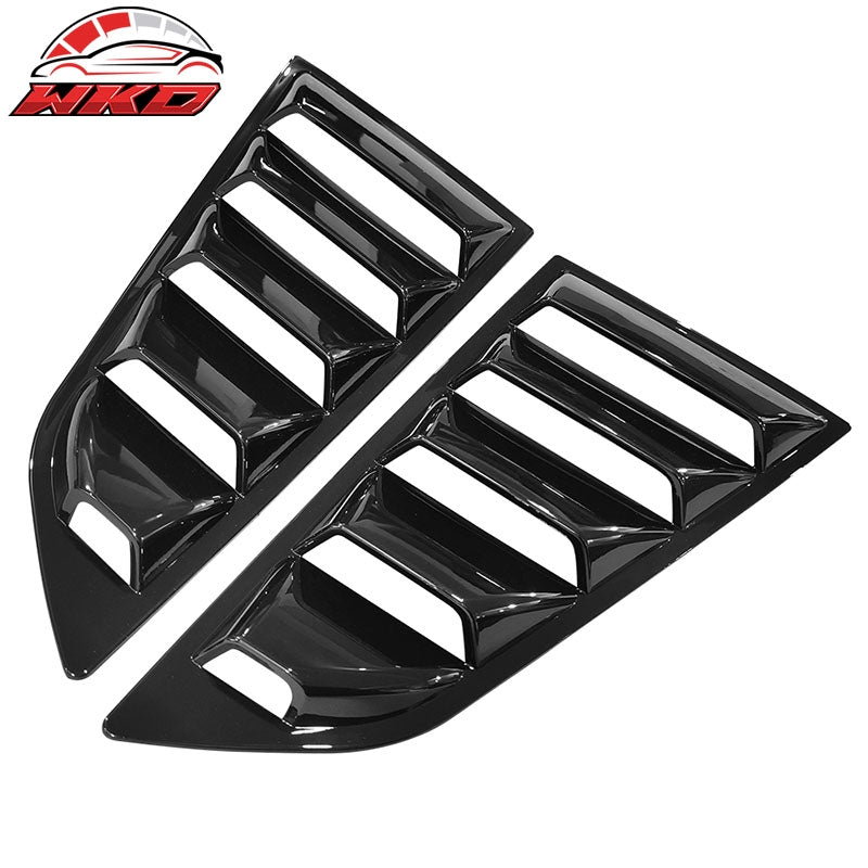 Fits 14-19 Chevy Corvette C7 Classic Style Side Rear Window Louvers Gloss Black